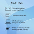 Notebook Asus X515ka Intel Celeron Dual Core N4500 4gb Ram 128gb Ssd Windows 11 Home Tela 15,6 Led Cinza - Br329ws