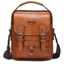 Bolsa Masculina Executiva JEEP BULUO Multiuso de Couro | Grande Capacidade, Alça Transversal, Estilo Messenger
