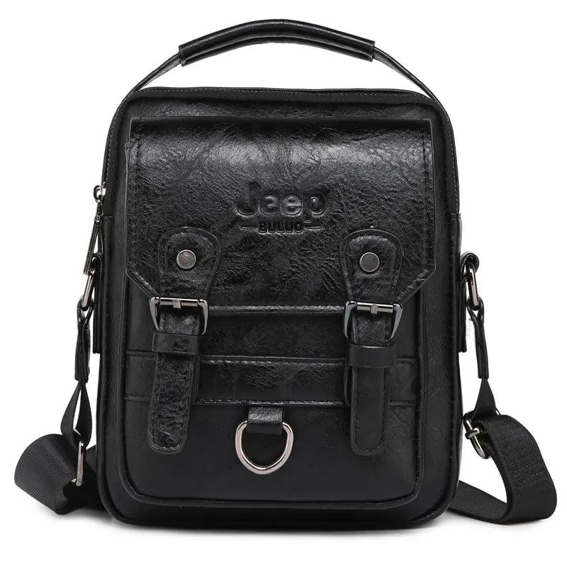 Bolsa Masculina Executiva JEEP BULUO Multiuso de Couro | Grande Capacidade, Alça Transversal, Estilo Messenger